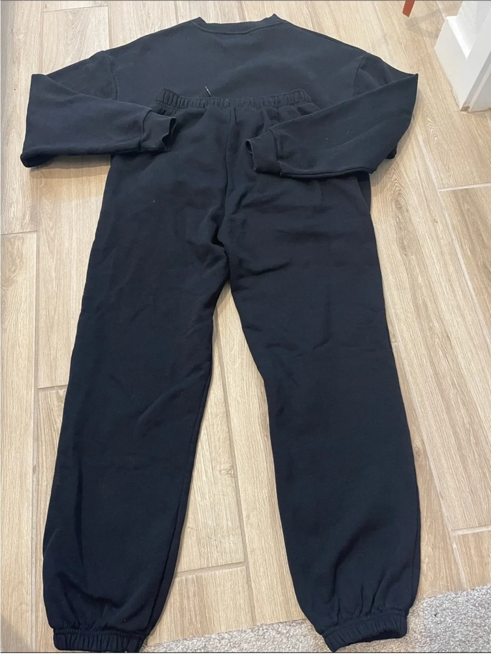 Alo Yoga Accolade Set Crewneck Pullover Sweater + Sweatpants Black Sz S 4-6